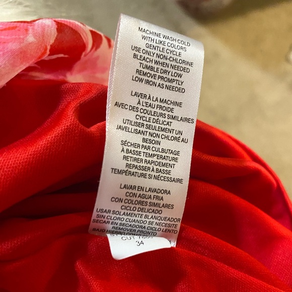 Julia Jordan Red Floral V-Neck Long Sleeve Twisted Front Mini Dress Size 12 - Picture 6 of 8